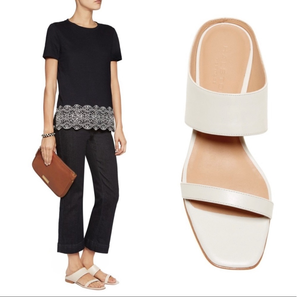 Anthropologie | Halston | Lena Oyster Slide Sandal